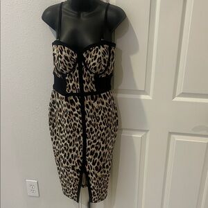 Material Girl Strapless Leopard Print Dress